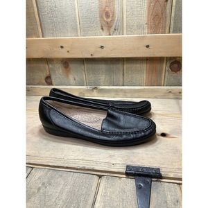 Sas Black Leather Slip On Loafer Shoes Womens US9.5 S A2157066